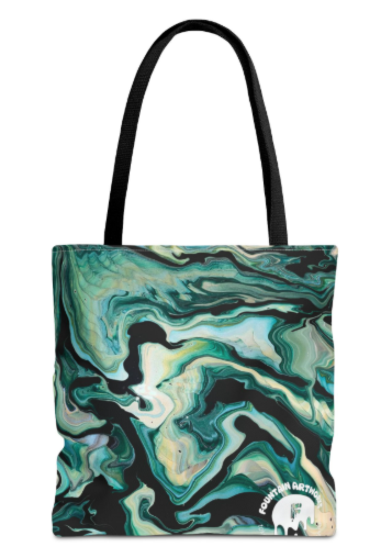 Blue and Green Tote Bag