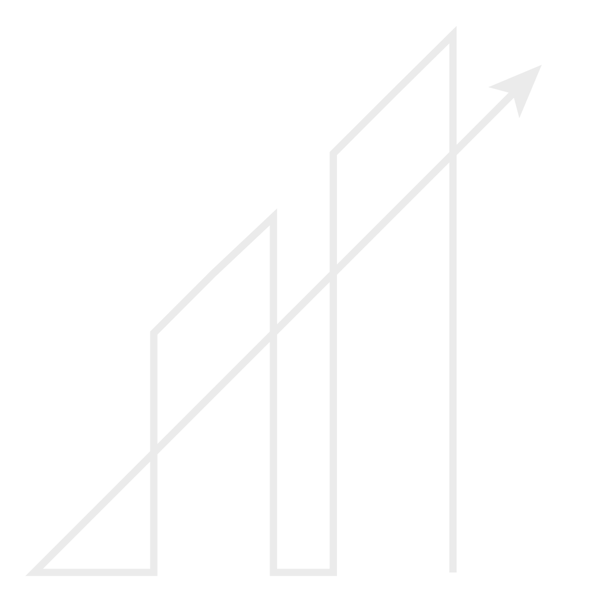 Graphique montrant une croissance ascendante avec une flèche pointant vers le haut.