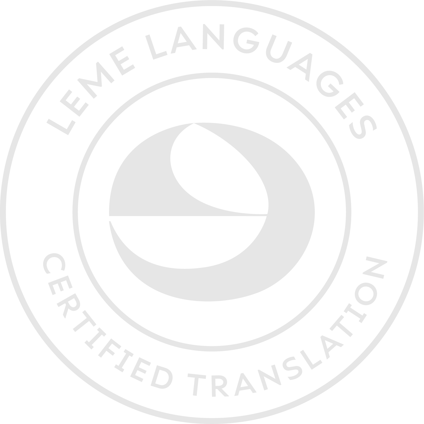 LEME Languages Certified Translation logo with a black and white design featuring a windmill icon.