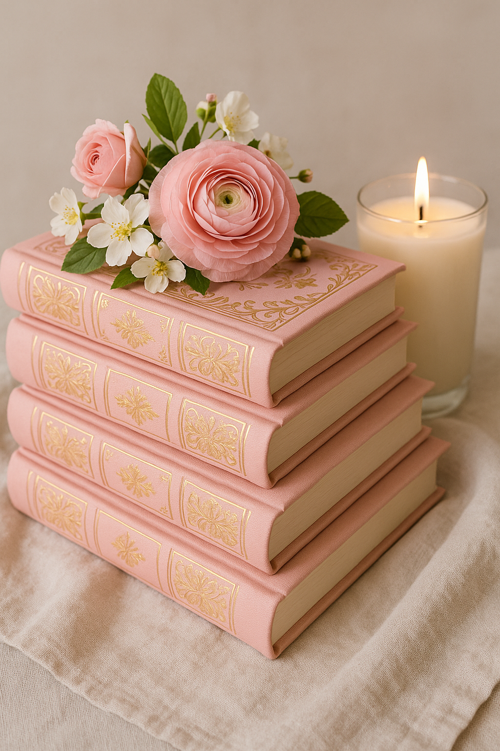 20250630_1412_Rosa Bücherstapel mit Kerze_simple_compose_01jz10hj2aen1v9d81kvz9etsk.png