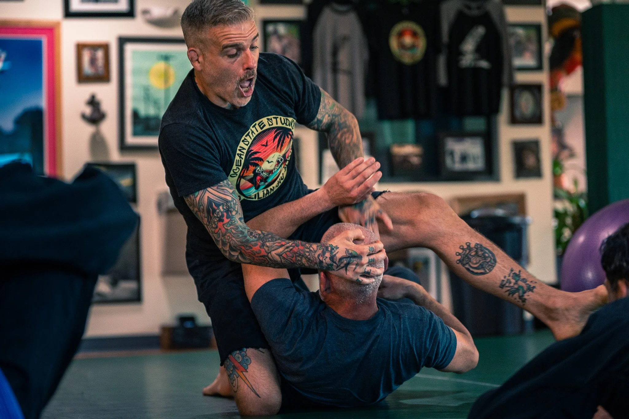At OSSBJJ, our classes focus on clean technique, balance, breath work, coordination, and flow. We break down movements in ways that help you understand not just how something works, but why it works.