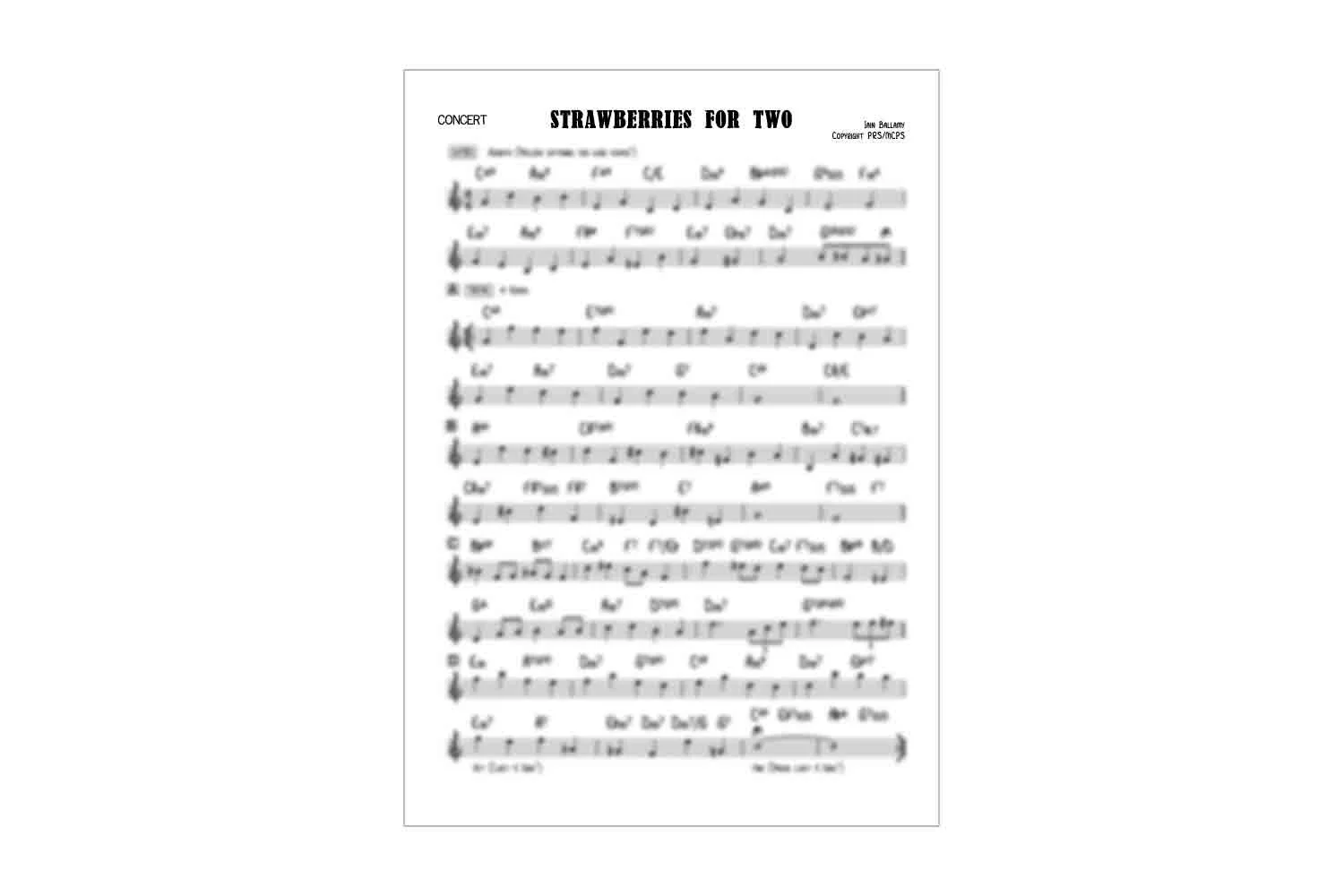 Concert Flute lead sheet 'Strawberries for Two' Iain Ballamy