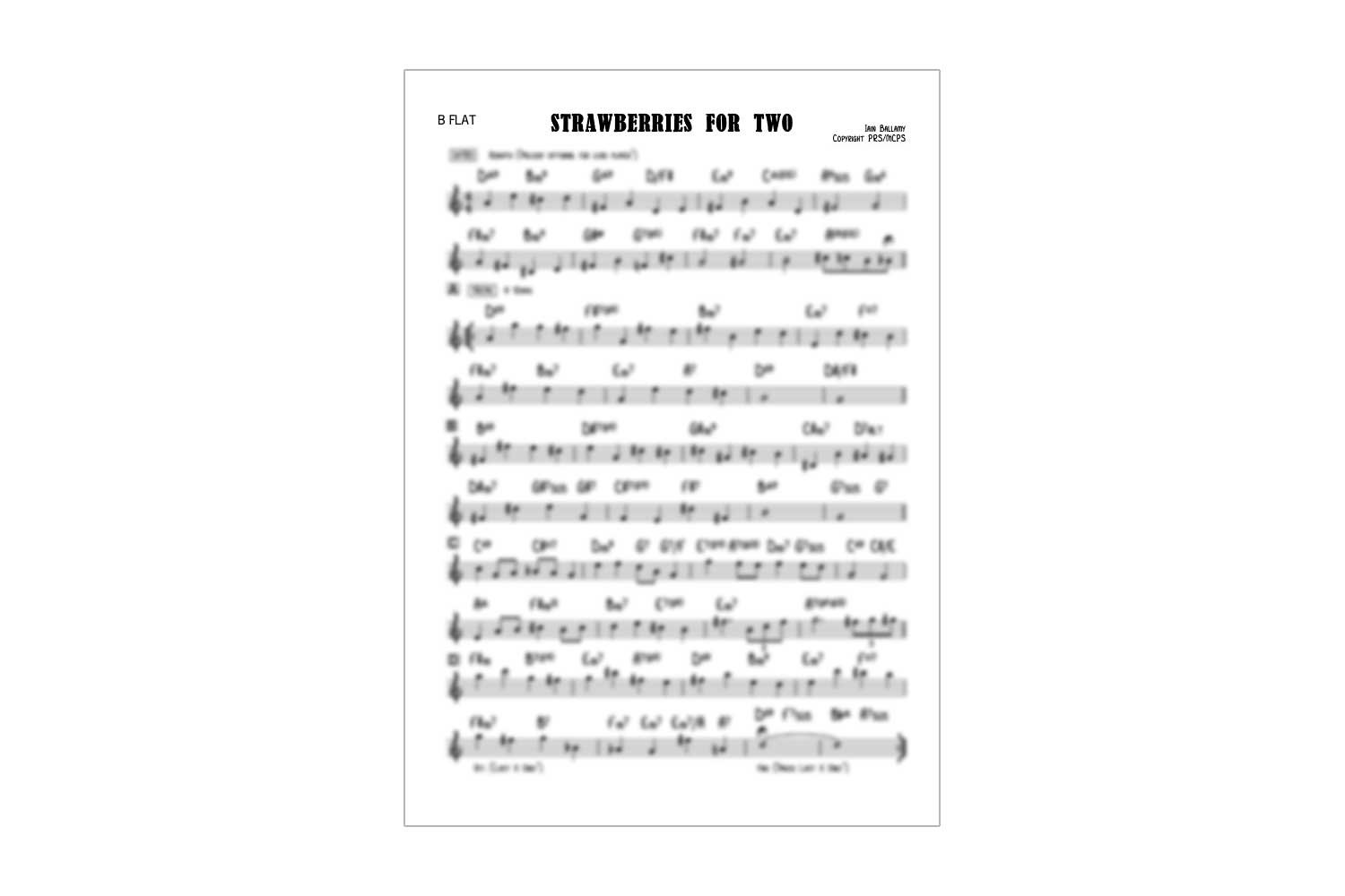 Bb Saxophone lead sheet 'Strawberries for Two' by Iain Ballamy