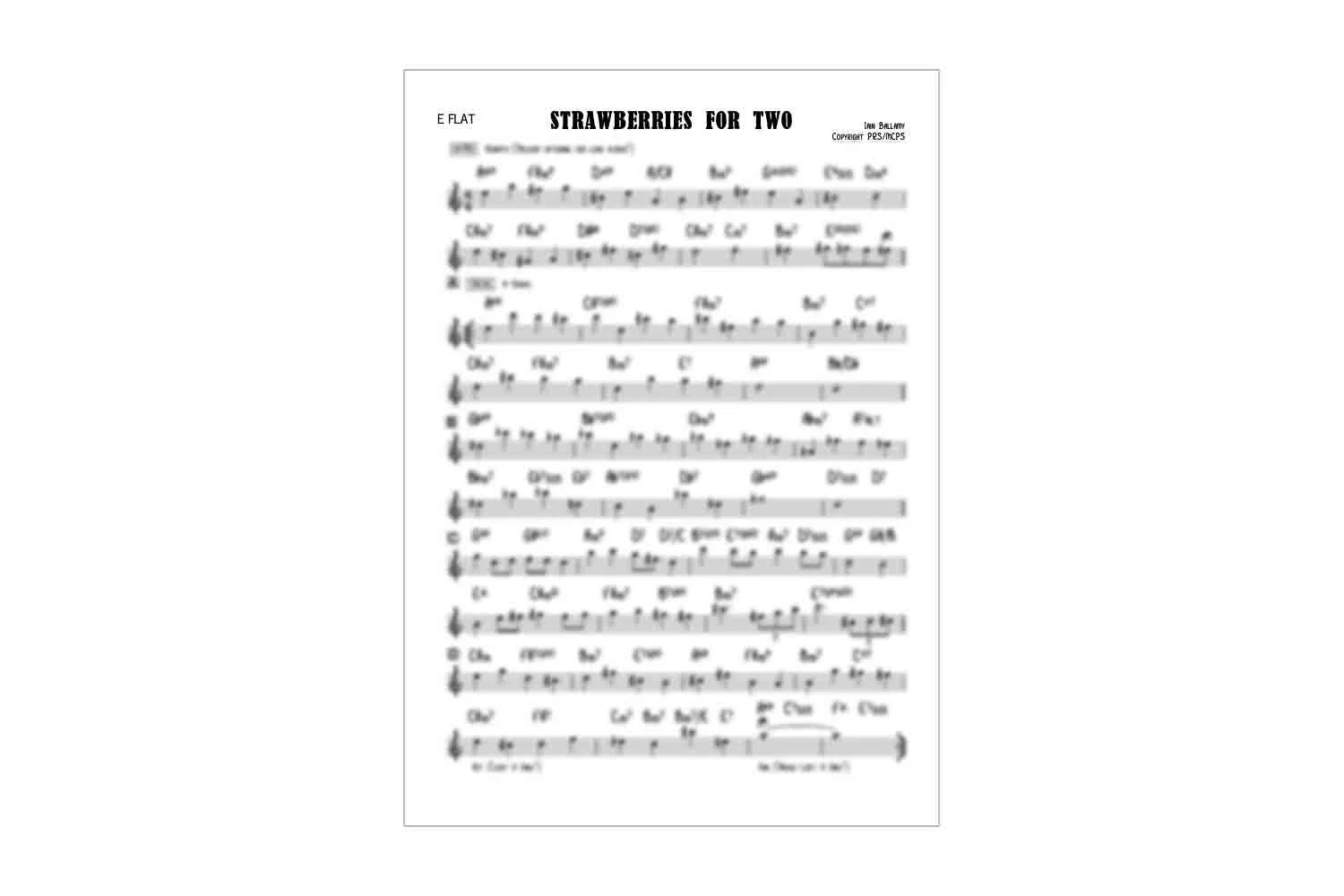 Eb Alto Saxophone lead sheet  - 'Strawberries for Two' Iain Ballamy - ABRSM