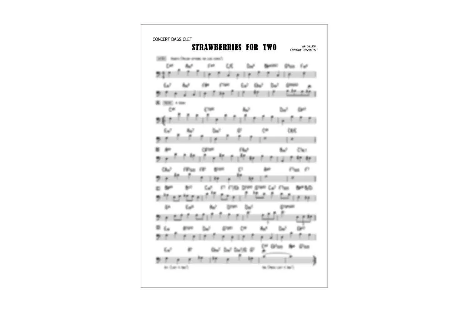 Concert Trombone lead sheet  - 'Strawberries for Two' Iain Ballamy