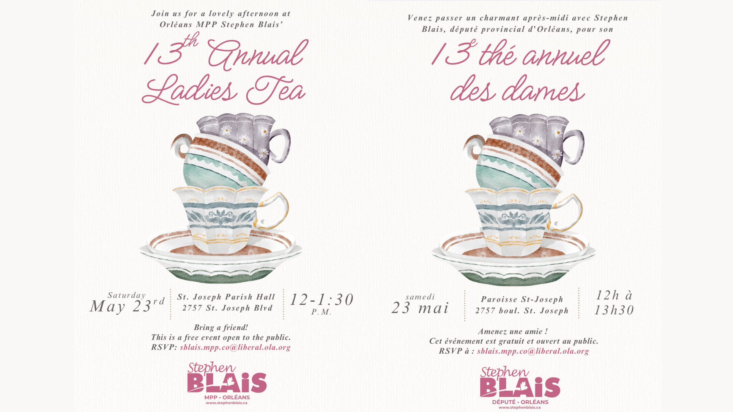 Spend a lovely afternoon with us at our 13th Annual Ladies Tea!🌸🍵🍰