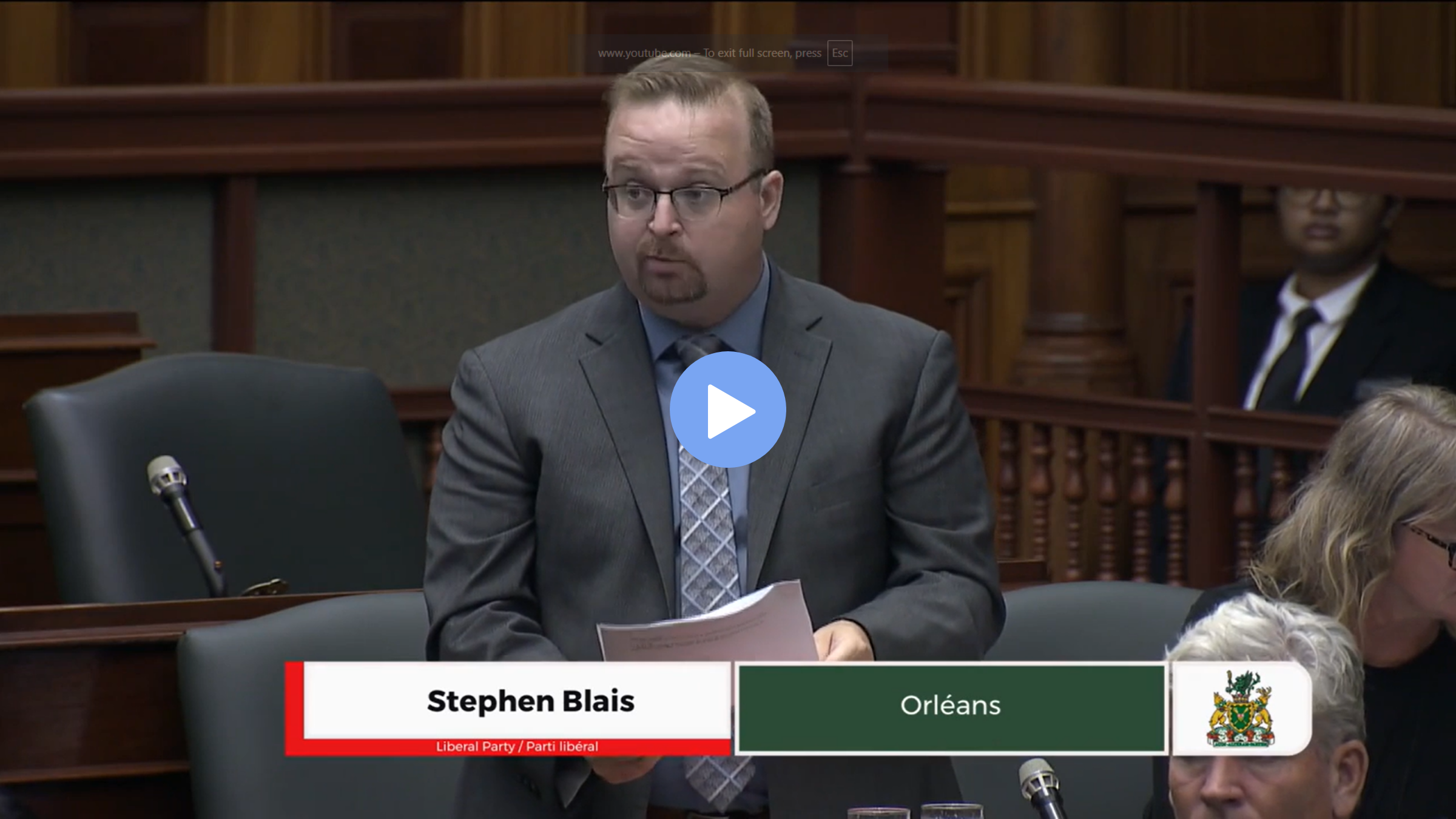 Re-introduction of Private Members Bill