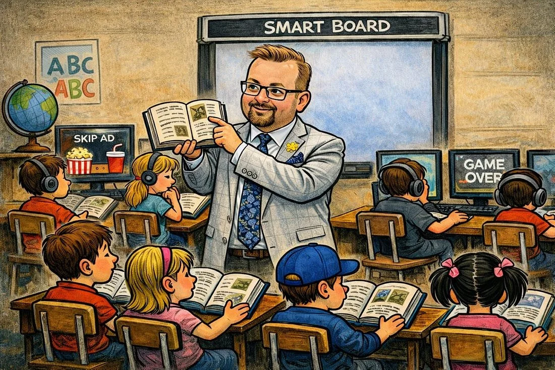 Screens &amp; Text books in schools