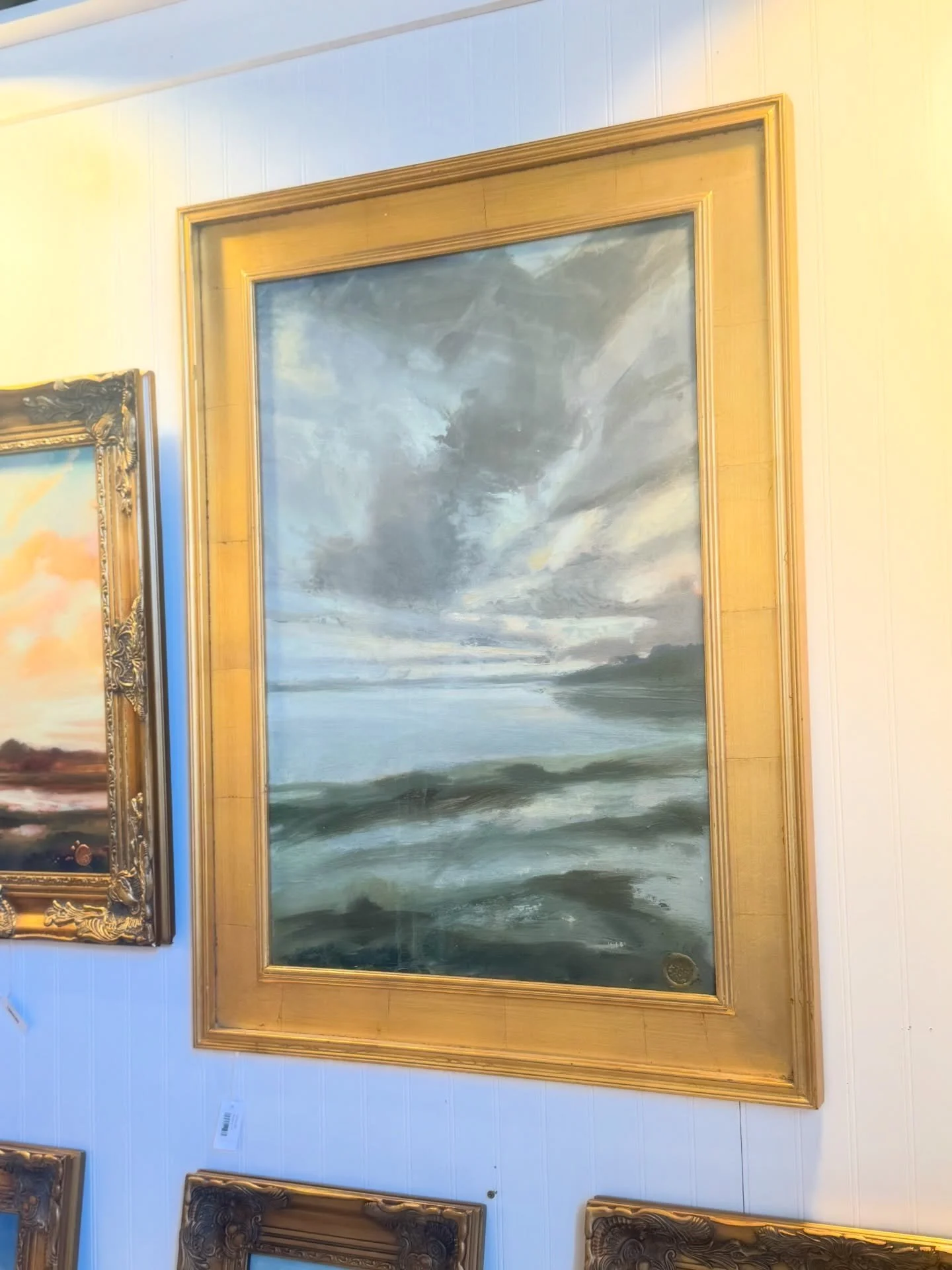 [ F e b r u a r y  1st ] 

Snow is here. 
The stillness &hellip;mesmerizing 
 Things feel simple 
And life so clear. 
____
 1. Oil Painting I did from a photo I took looking out at #bearisland in Swansboro. I have started treating oils like watercolo