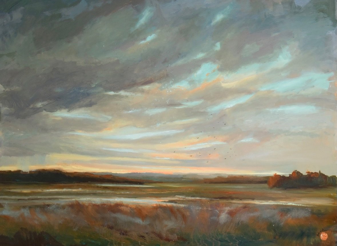 Oil on canvas- 50x35 
&ldquo;Steeped in Time&rdquo;
SOLD

My passion with painting the sky and where it meets the waters is to meditate and focus on God&rsquo;s glorious creation. Psalm 19 says what I feel and am constantly pursing and studying. 

Ps