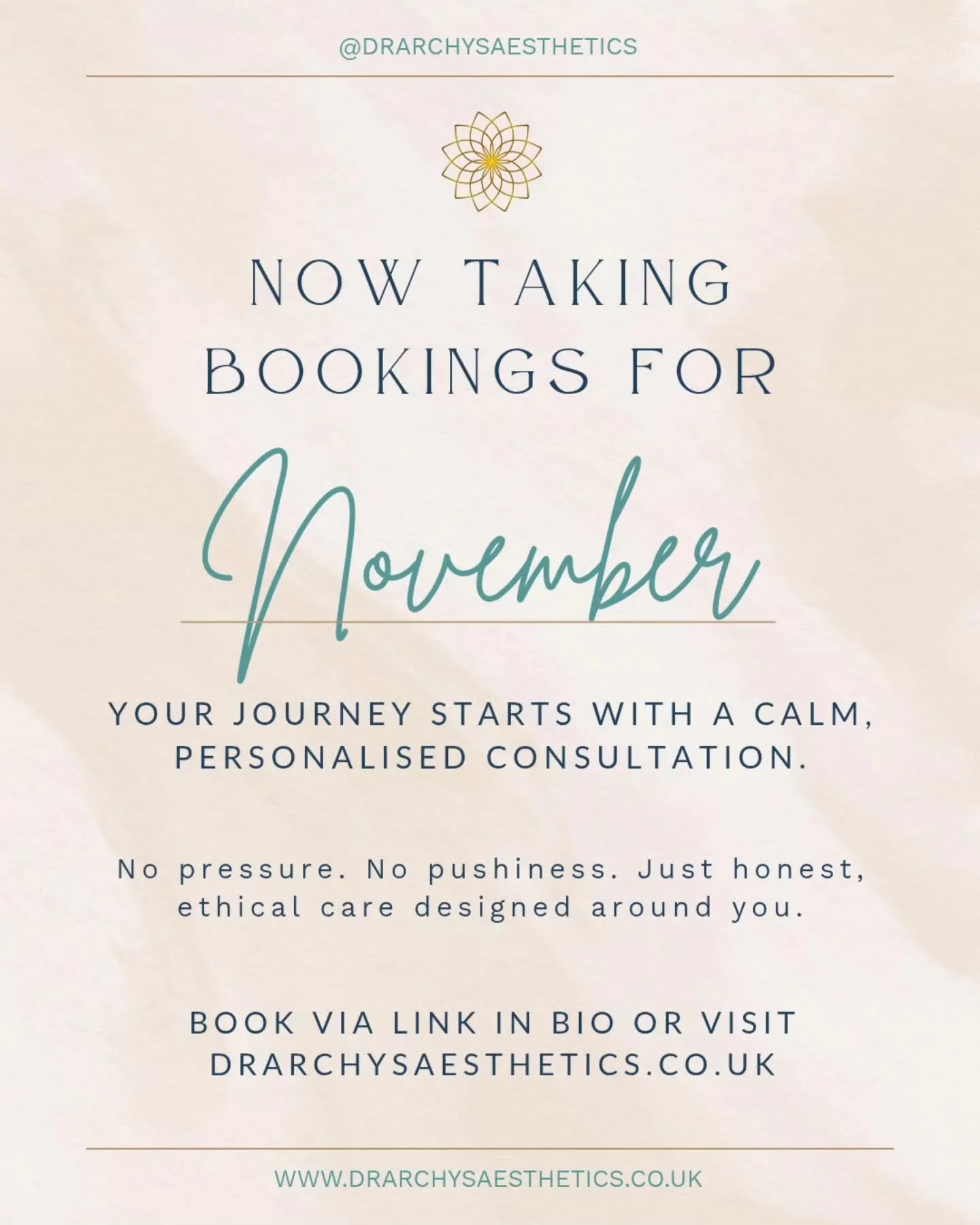 ✨ Now taking bookings for November

Your journey starts with a calm, personalised consultation &mdash; where your goals, comfort, and confidence always come first.

No pressure. No pushiness. Just honest, ethical care designed around you.

🩵 Book vi