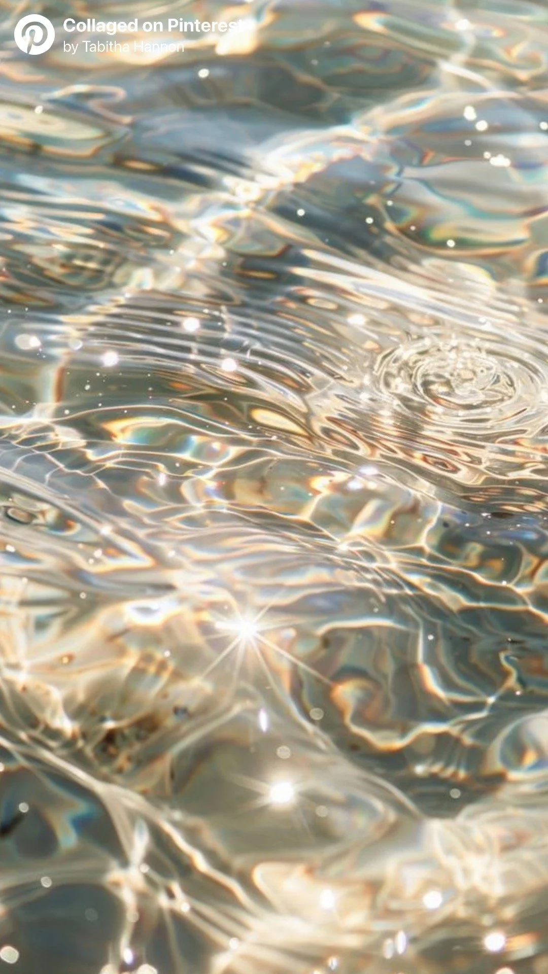 Close-up of shimmering, rippling water surface with sunlight reflections and sparkles.