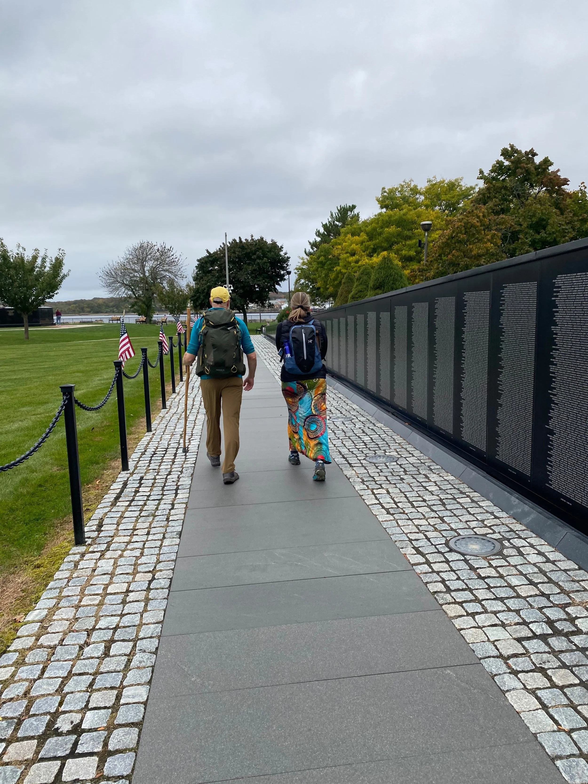 On the first full day of walking we visited the Middle Passage monument in Bristol, walked through Swansea, where the war started, visited Fall River, and were hosted by congregants from Grace Church New Bedford. Thank you to the Rev Jeremy Froyen fo