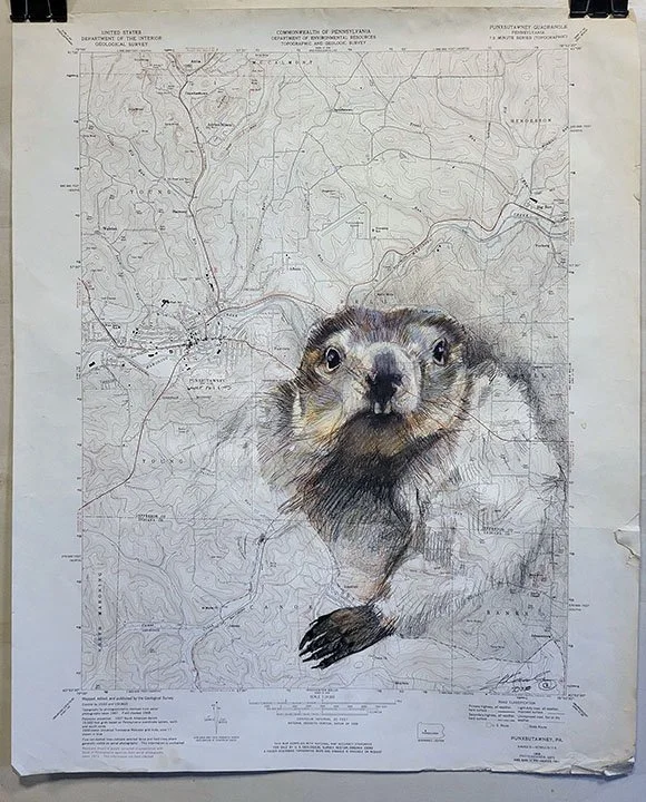 Punxsutawney Phil on Punxsutawney map