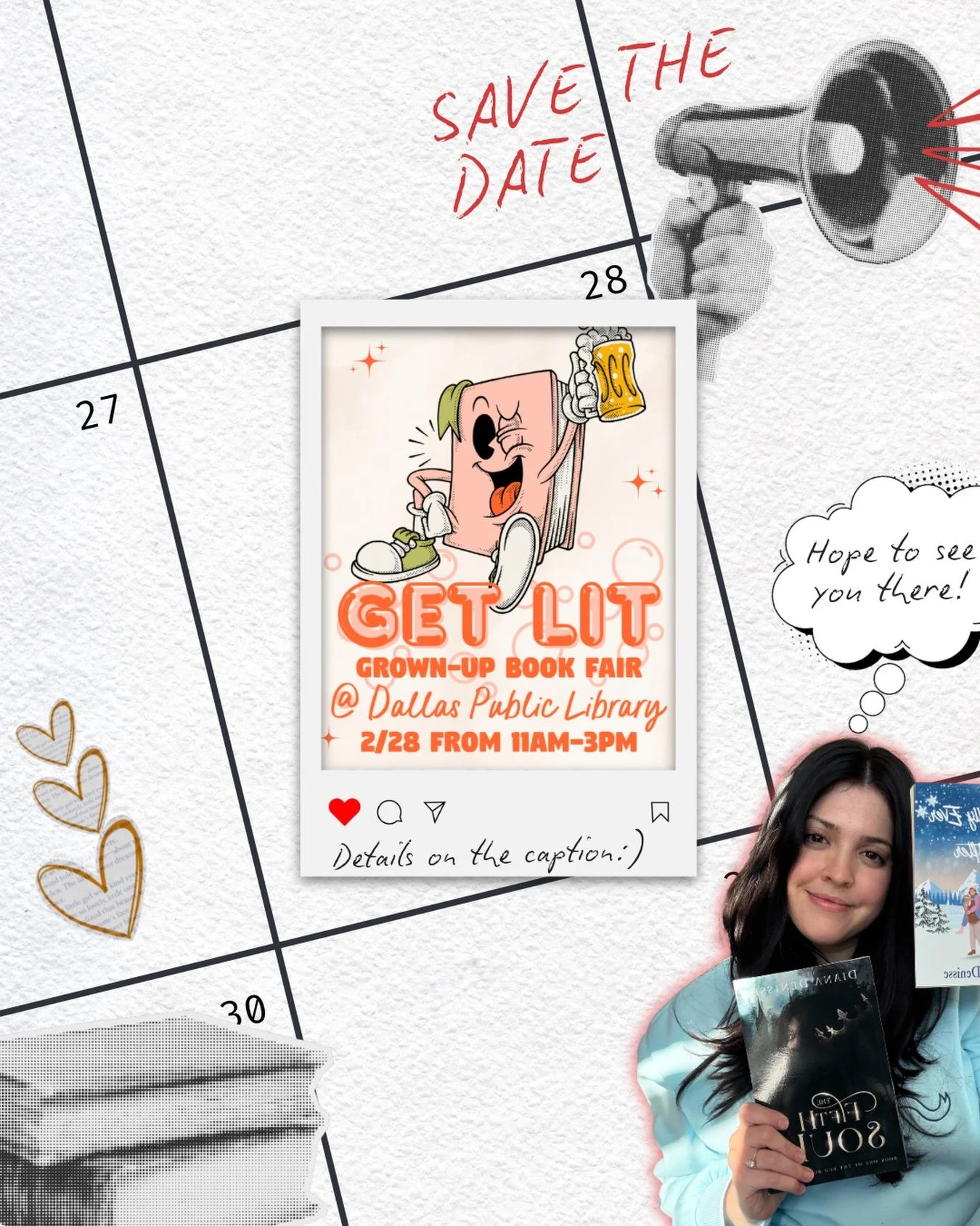 This Saturday, I&rsquo;ll be attending The GetLit Grown-up book fair! If you&rsquo;d like to meet, chat about books, snag a signed copy of my fantasy series, or pick up a free bookmark, I&rsquo;d love to see you there!

📍Feb 28 | 11-3 PM
Dallas Publ