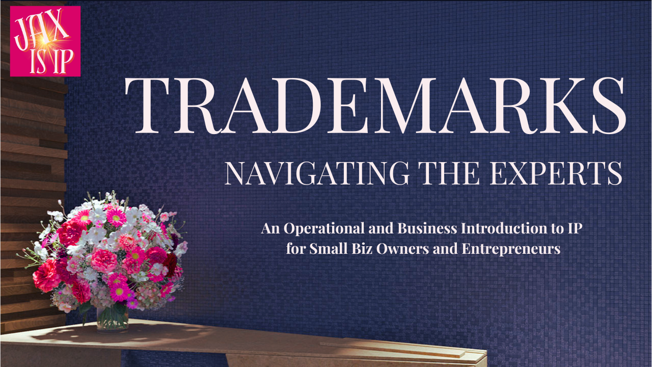 Trademarks Navigating the Experts - An Operational and Business Introduction to IP for Small Bix Owners and Entrepreneurs
