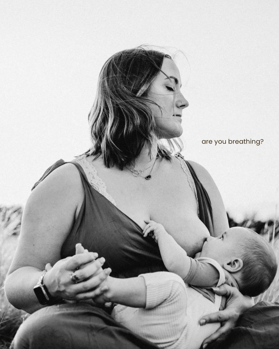 no, but, are you breathing? when you pick up your newborn and he&rsquo;s ready to eat, and you&rsquo;re getting into position, adjusting clothes, propping pillows, situating him just right. are you even breathing?
does your body feel safe? like actua