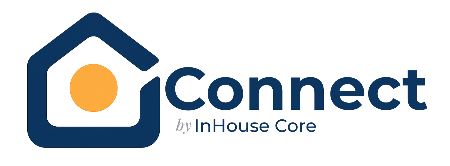 Connected Home logo with a house icon, a sun inside, and the words 'Connected home' and 'your door'.