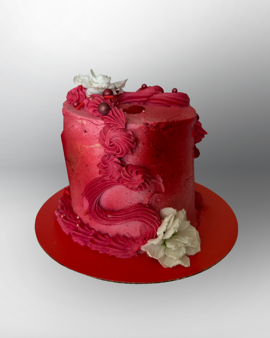 4" seasonal buckwheat chiffon cake with persimmon jam and cream cheese mousse