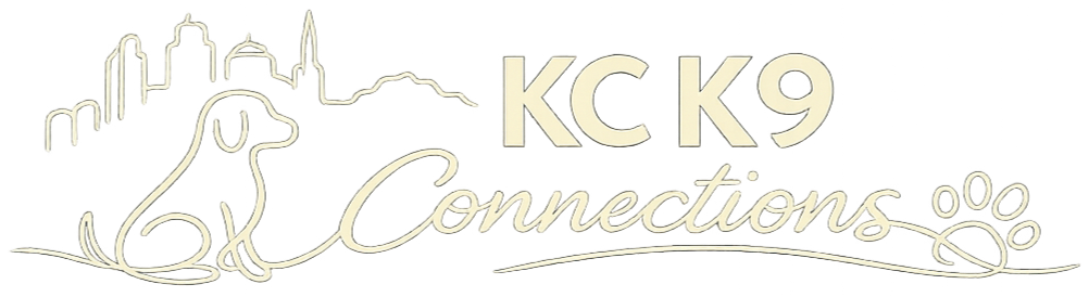 Neon sign with the text 'KCK9 Connections' and a city skyline outline in the background.