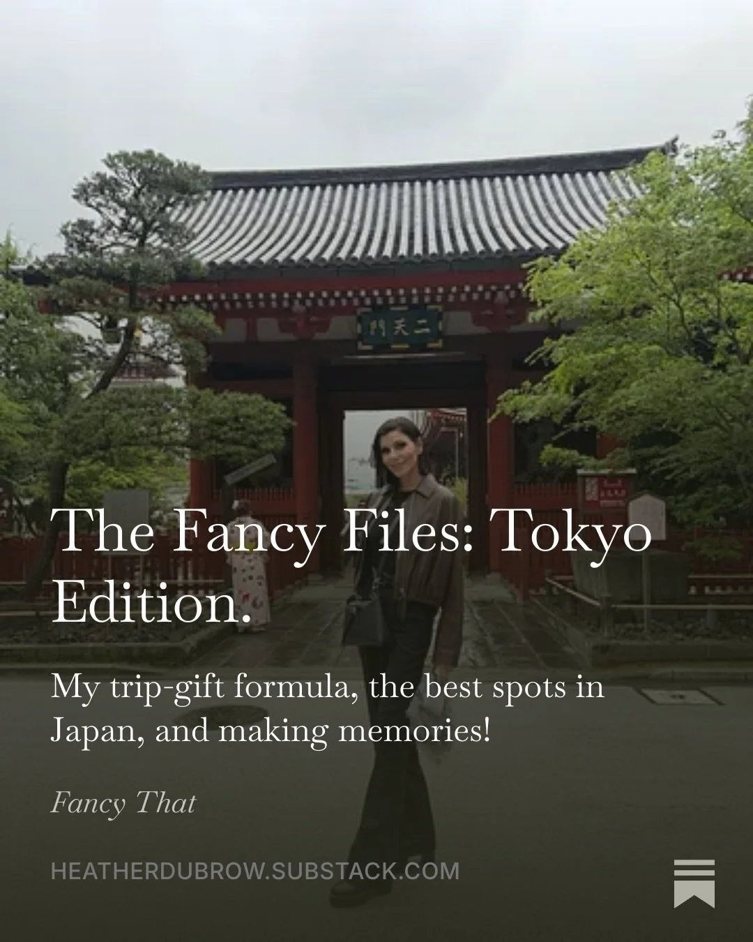 The Fancy Files &hellip; Tokyo Edition 🇯🇵 And The Art of the Trip Gift is officially LIVE on my Substack !!! Ever wanted to create your own fabulous trip gifts for a bachelorette, birthday, or your very own Bravo-style girls&rsquo; trip ??? 💃🏻💃?
