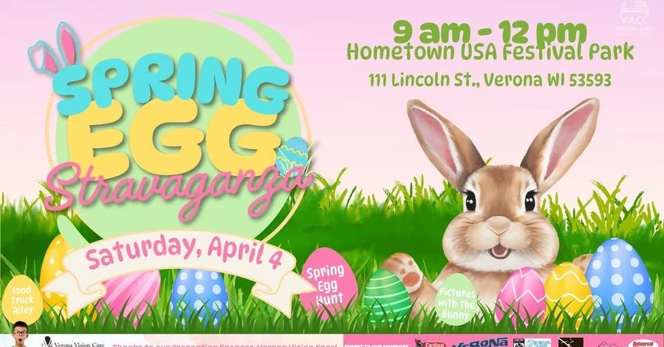 🐣🌸 We&rsquo;re headed to the Spring Eggstravaganza! 🌸🐣

Join us this Saturday from 9 AM &ndash; 12 PM at Hometown USA Festival Park in Verona for a fun-filled morning of family activities, giant egg hunts, and more!

👉 Check out the event detail