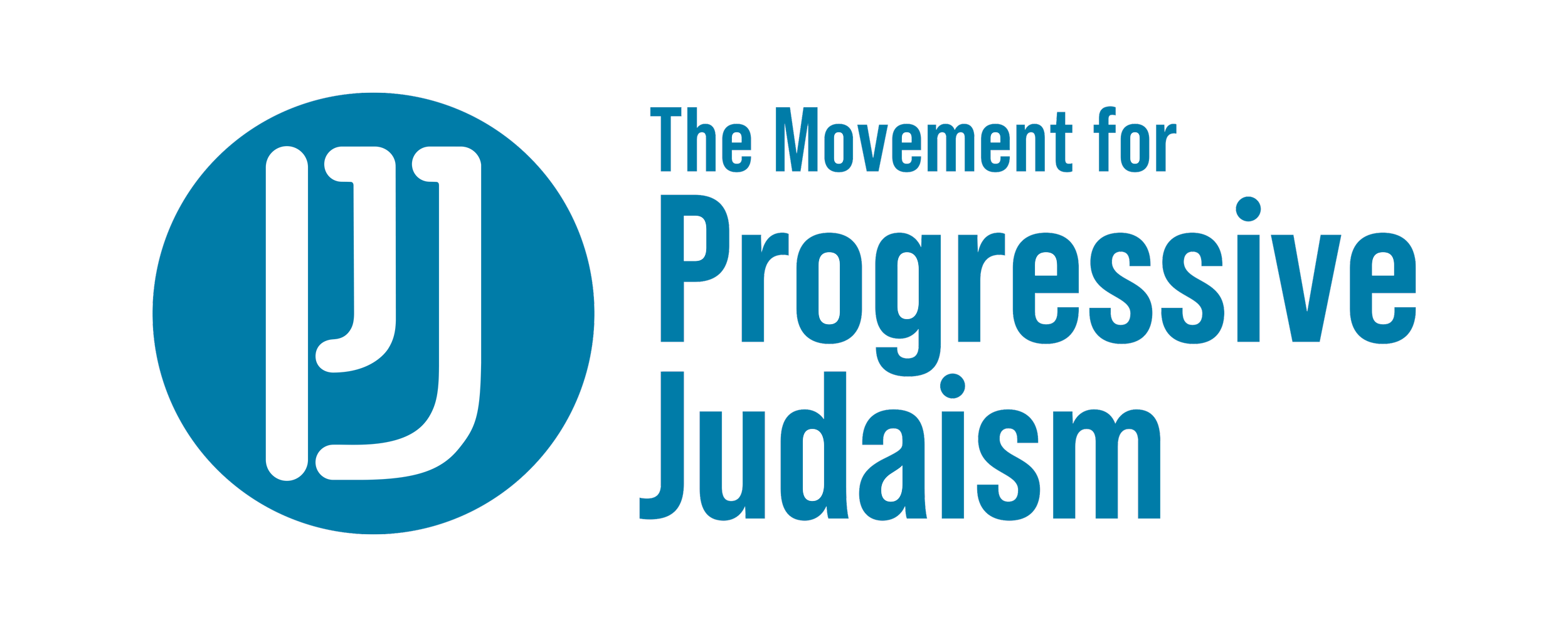 Logo of the movement for progressive Judaism featuring a blue circle with a white Star of David and blue text that reads 'The Movement for Progressive Judaism'.