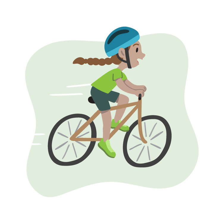  Custom Illustration: Child riding bike 