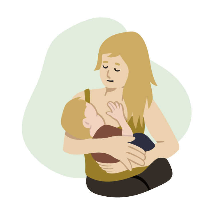  Custom Illustration: Mother breastfeeding child 