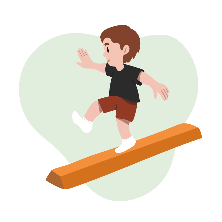  Custom Illustration: Child on balance beam 