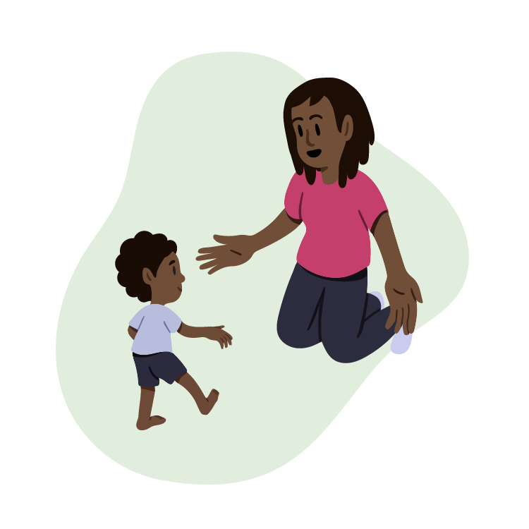  Custom Illustration: Mother and child playing 