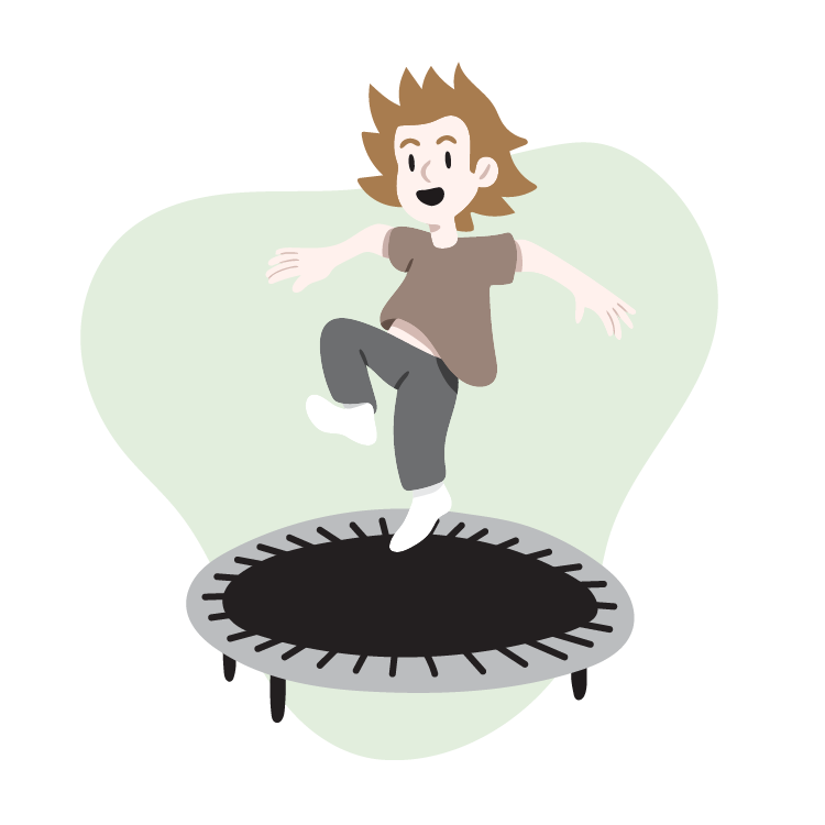  Custom Illustration: child on trampoline 