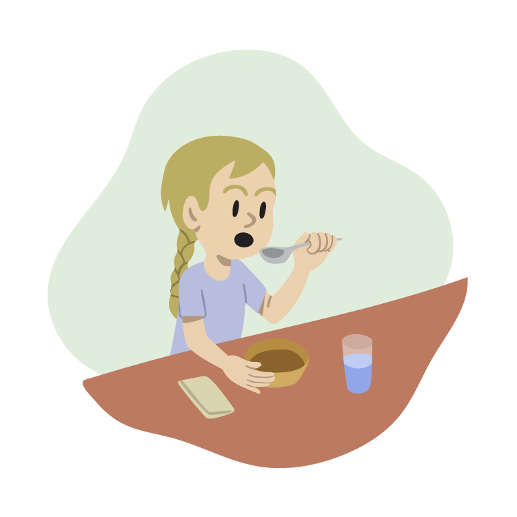  Custom Illustration: Child eating 