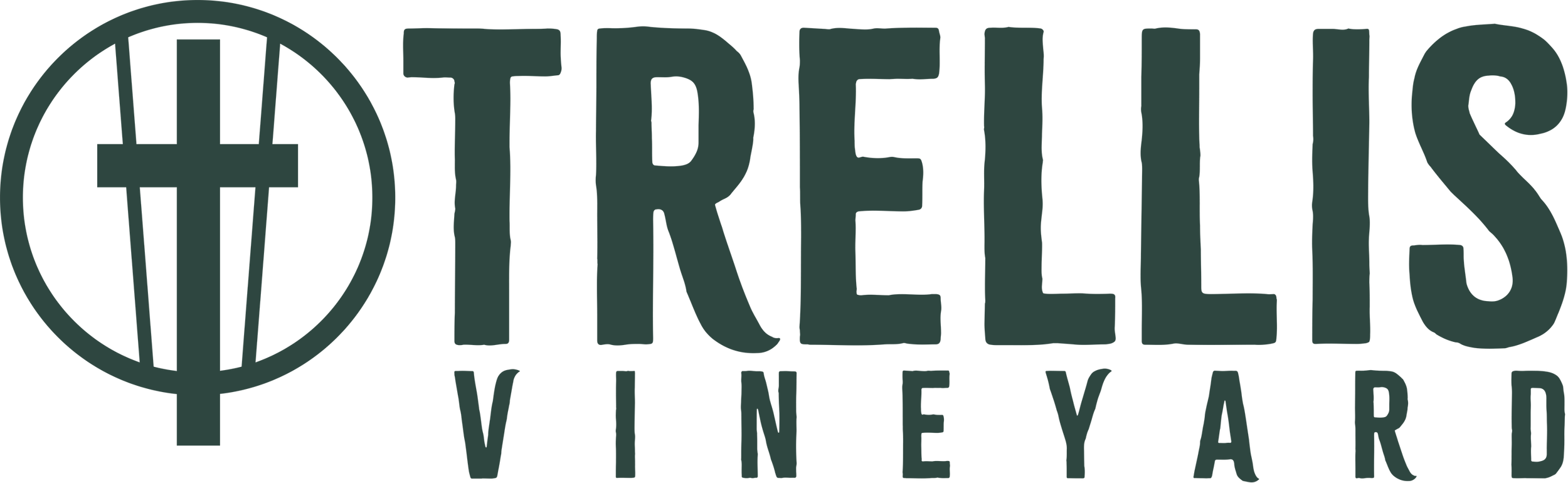 The Trellis Vineyard logo featuring a stylized trellis grape plant inside a circle, with the words Trellis Vineyard in bold uppercase letters below.