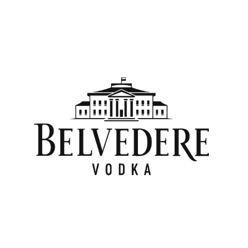 Belvedere Vodka logo with an illustration of a government building