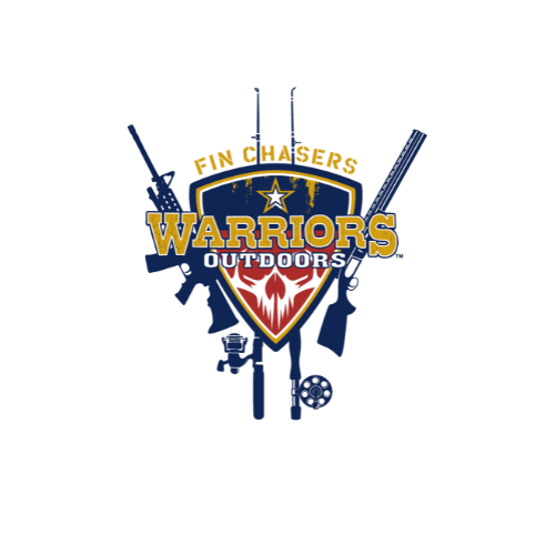 Logo of the Kansas City Warriors outdoor sports team with a shield, stars, and text.