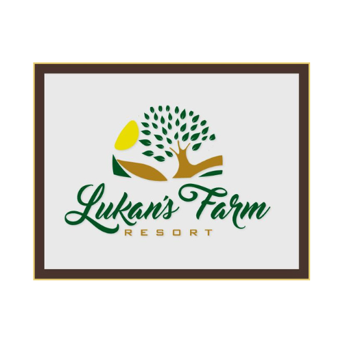 Logo for Luka's Farm Resort featuring a stylized tree, a lemon, and the text 'Luka's Farm Resort'.