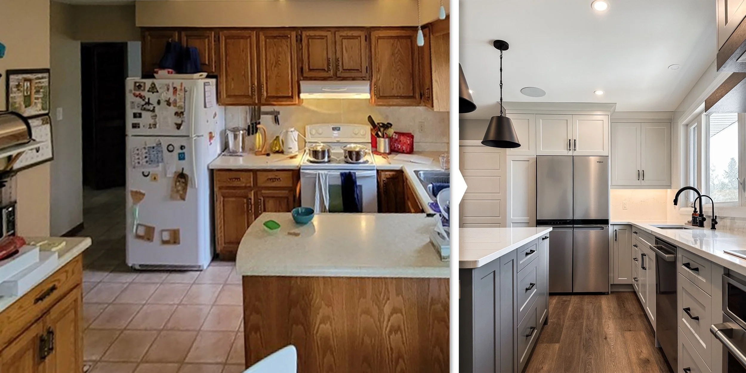 Before and After: Cozy and Transitional Main Floor Renovation
