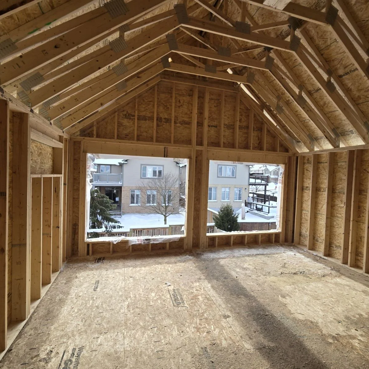 Clean, organized residential job site managed by Catalyst General Contracting in Waterloo Region.