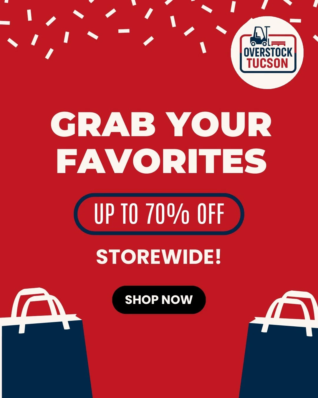 𝗚𝗿𝗮𝗯 𝘆𝗼𝘂𝗿 𝗳𝗮𝘃𝗼𝗿𝗶𝘁𝗲𝘀 𝗯𝗲𝗳𝗼𝗿𝗲 𝘁𝗵𝗲𝘆&rsquo;𝗿𝗲 𝗴𝗼𝗻𝗲! 😍

Overstock Tucson has storewide deals up to 70% off on the brands you love most. New inventory arrives all the time, so every visit is full of surprises and savings yo