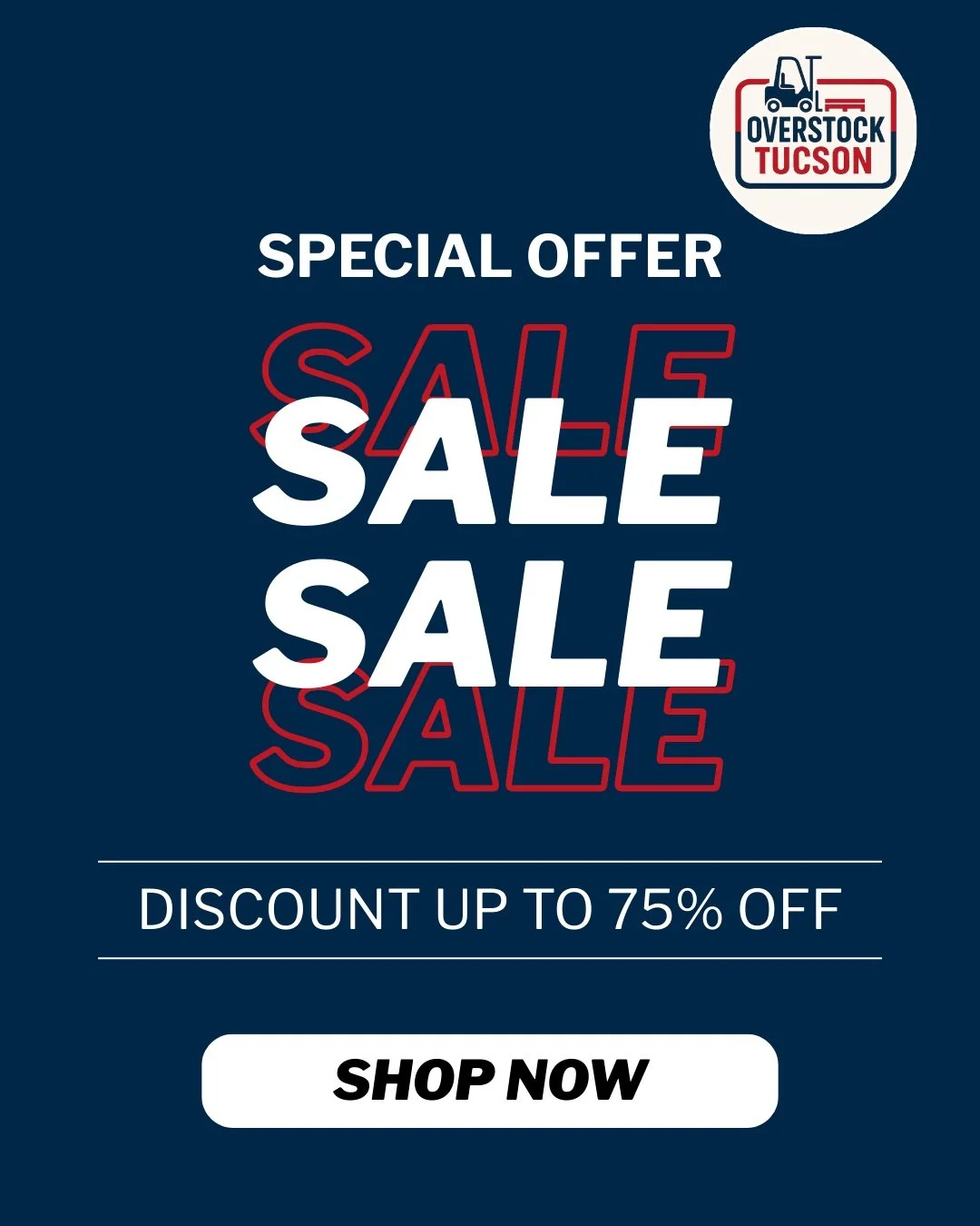 ⚡ SALE SALE SALE! Don&rsquo;t miss out on our SPECIAL OFFER discounts up to 75% OFF!

Overstock Tucson is full of surprises and amazing deals. Shop now before your favorite finds are gone! 🏷️

#OverstockTucson #SpecialOffer #SaveBig #WarehouseFinds 