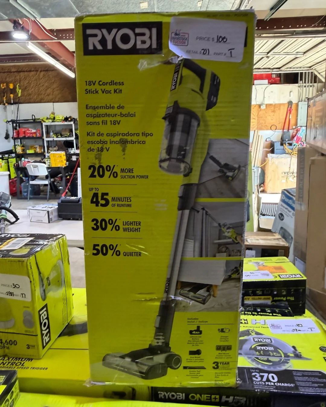 🧹 𝗖𝗹𝗲𝗮𝗻 𝘀𝗺𝗮𝗿𝘁𝗲𝗿, 𝗻𝗼𝘁 𝗵𝗮𝗿𝗱𝗲𝗿!

Ryobi 18V Cordless Stick Vac Kits are in our warehouse at up to 75% off lightweight, powerful, and quiet for all your home cleaning needs.

✨ Grab yours today at Overstock Tucson!

#OverstockTucson 
