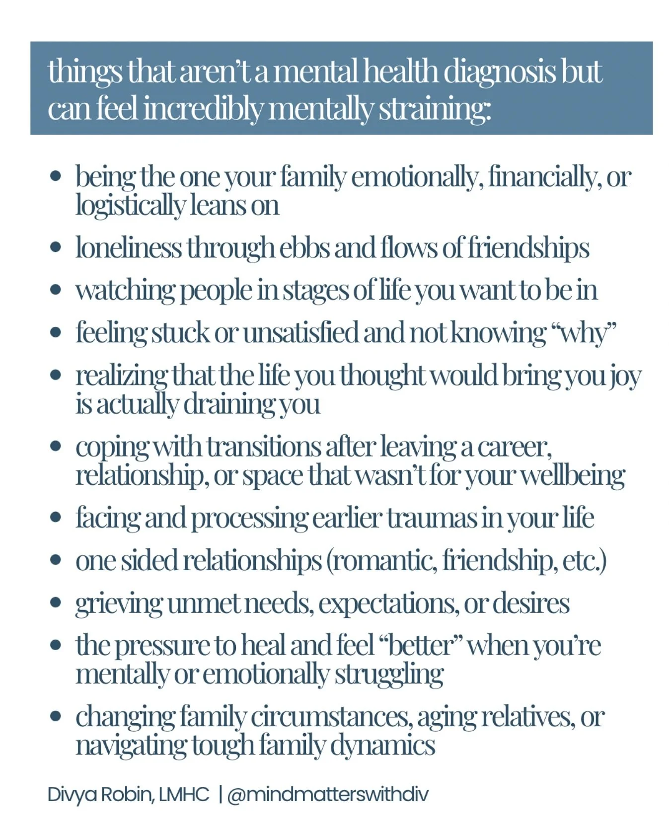 I made this post based off a few conversations I've had with peers and clients saying &quot;I should be fine, I don't have a diagnosed mental illness.&quot; Mental illness is categorization made by the DSM for providers to diagnose and more so, treat