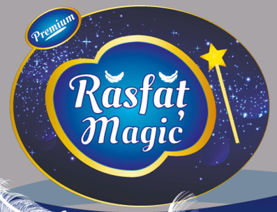 Pack of 8 paper towels with seashell and starfish illustrations on the label, labeled 'Răsfăț Magic,' featuring a blue and white design.