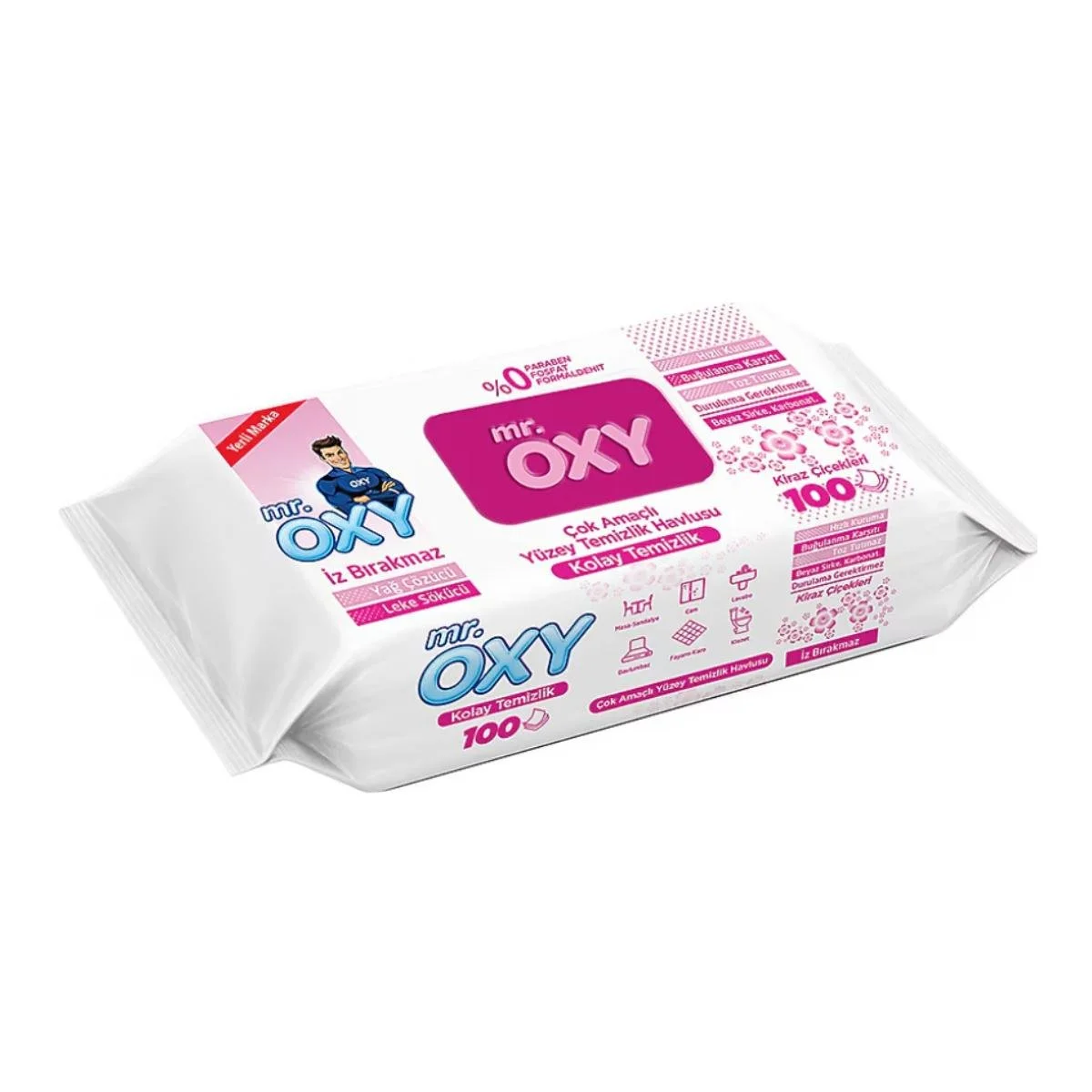 Mr. OXY - Servetele Umede - Suprafete Multiple (100 Buc./ Pachet – Floare De CIres)