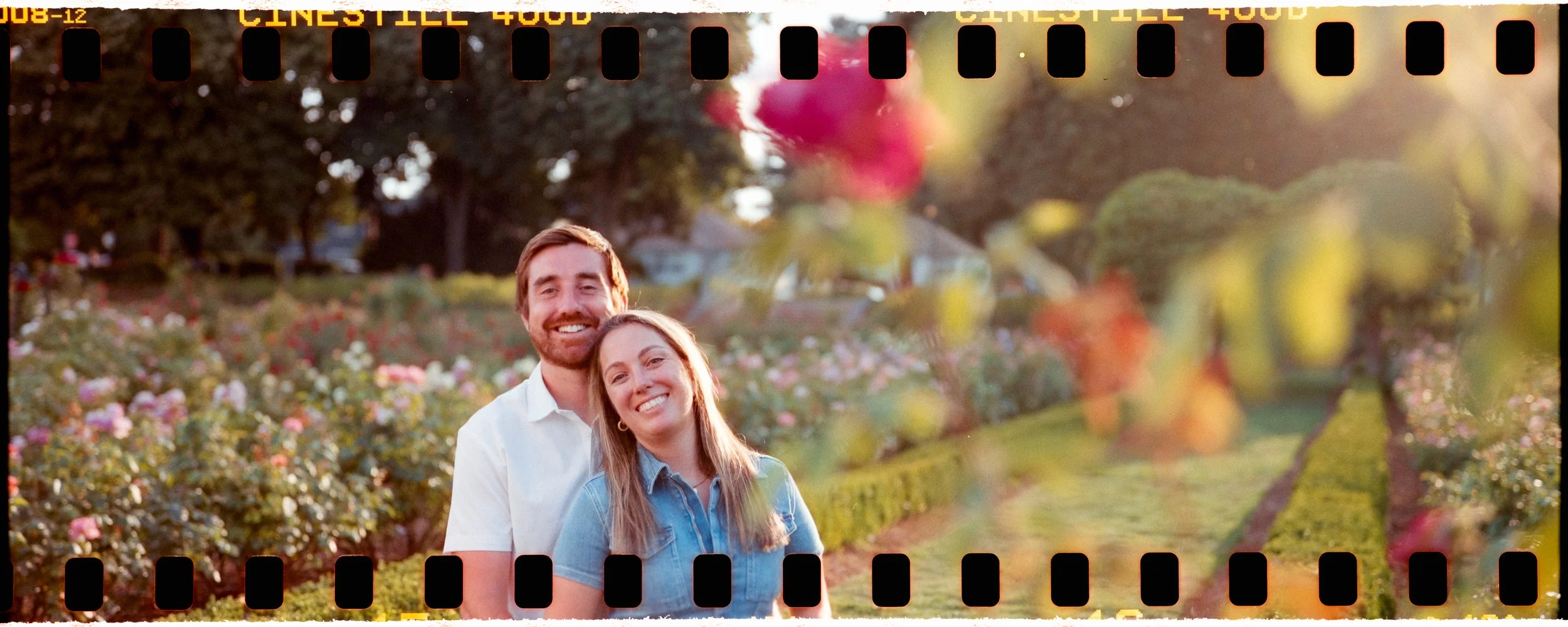 Engagements photos on cinema color film