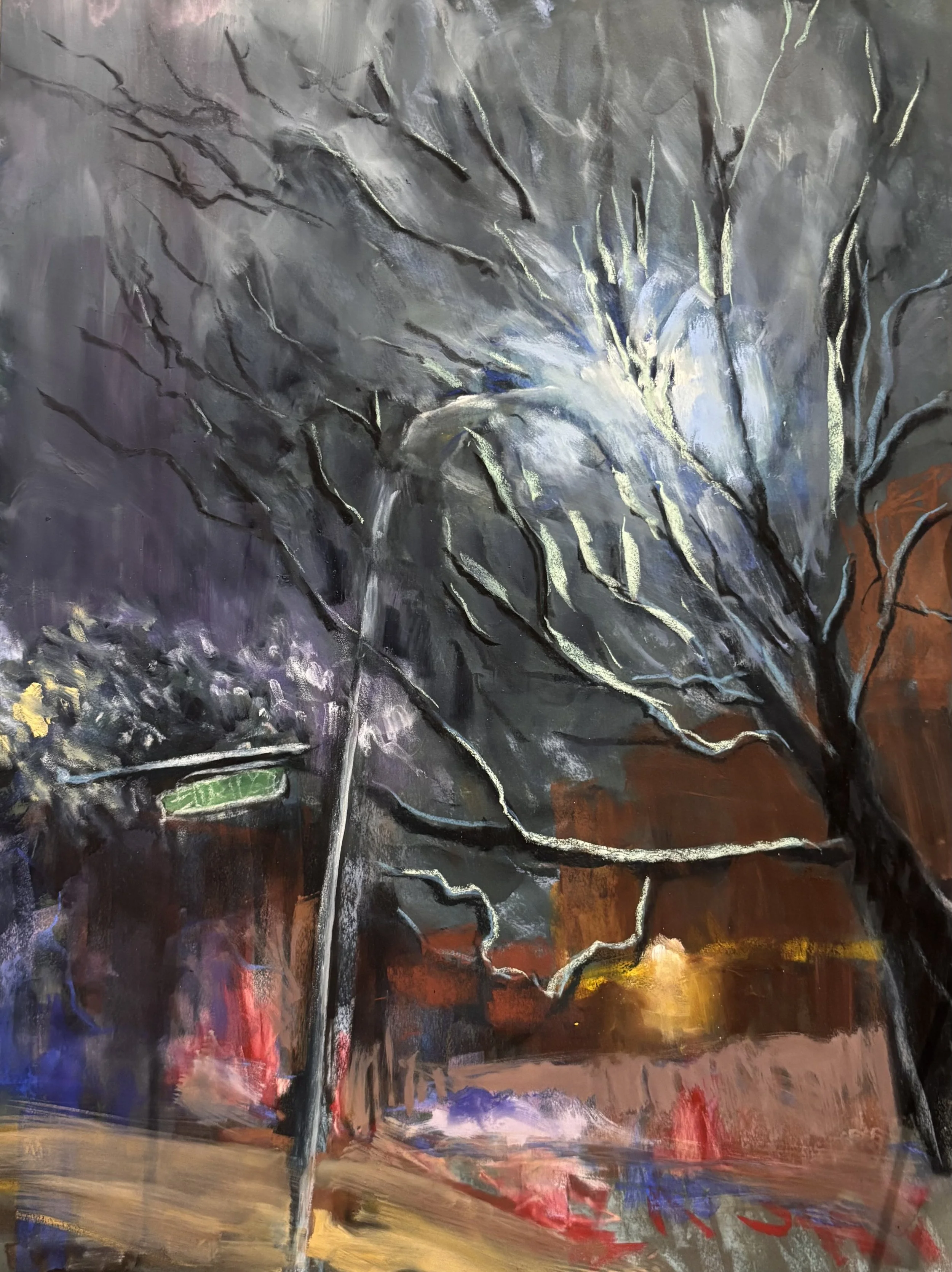 Title: hit me hard where I am soft | Medium: Pastel, shellac and oil on panel | Dimensions: 24 x 18 inches | Year: 2026
