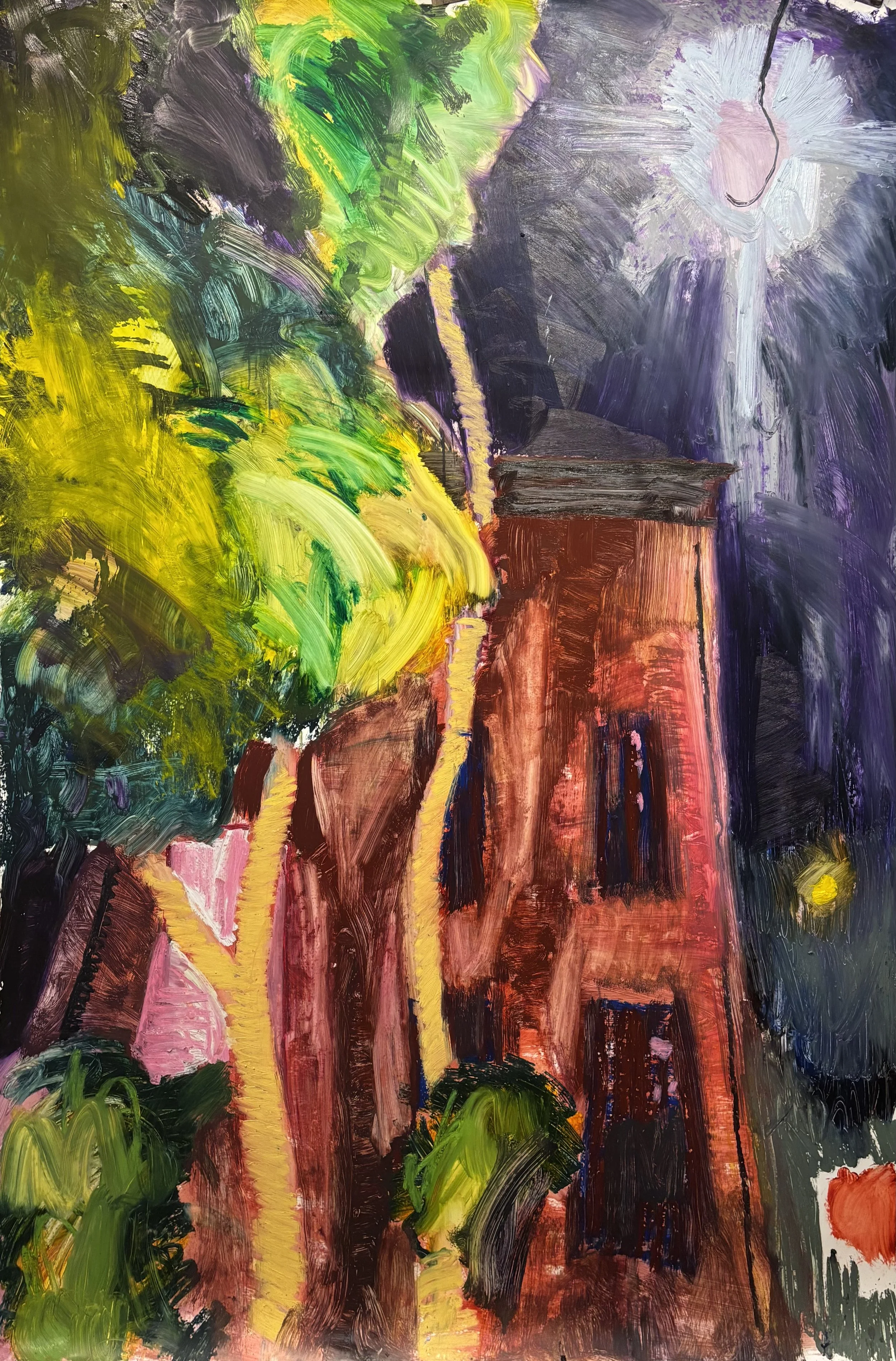 Title: Night / lamp halo |
Medium: Oil stick on yupo mounted to canvas |
Dimensions: 84 x 60 inches |
Year: 2025