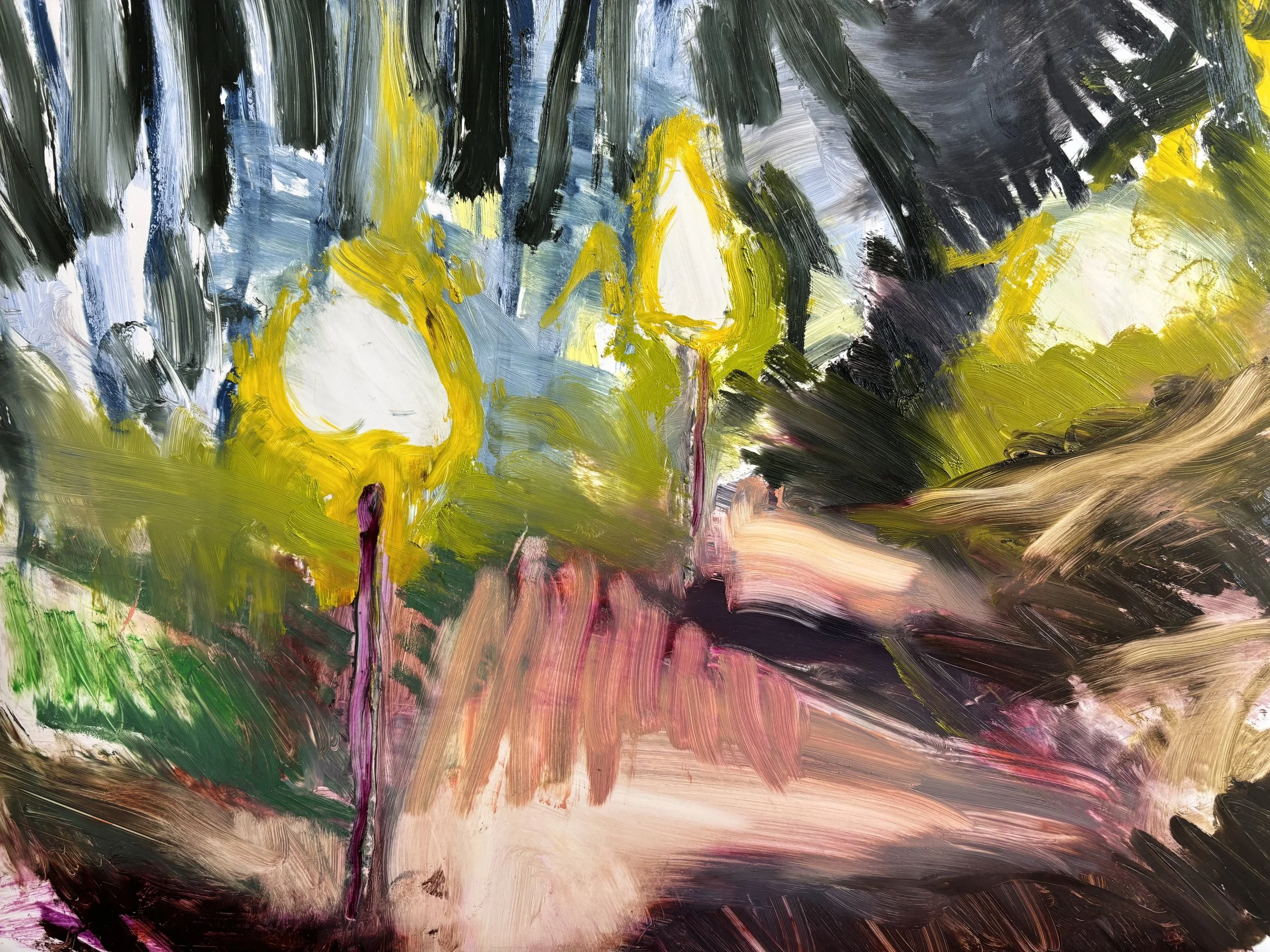 Title: Something I once dreamt: Imagined landscapes #2 |
Medium: Oil pastel on yup mounted to panel |
Size: 12 x 18 inches |
Year: 2023