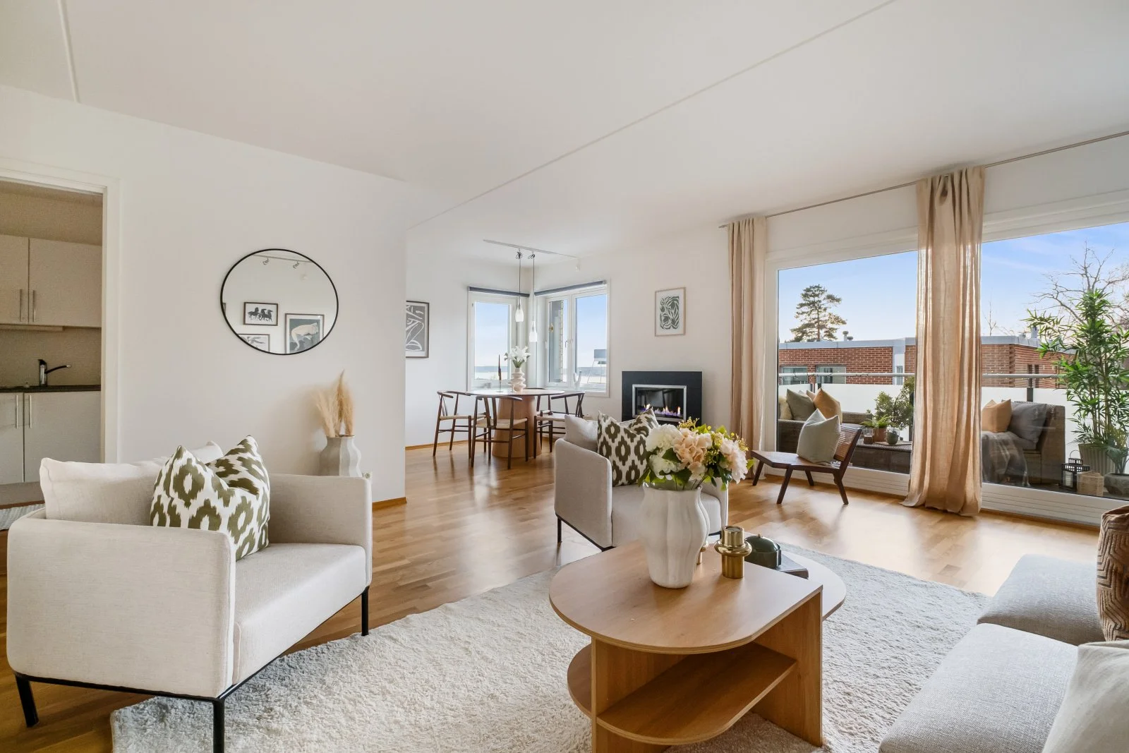 An image of two chairs and diningtable